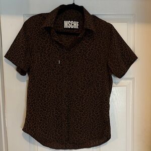 Unisex MSCHF Brown Leopard Print Shirt